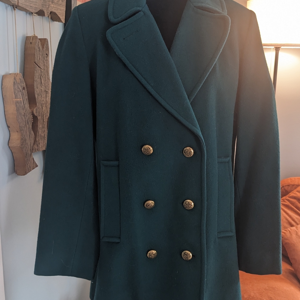 Vintage Mackintosh Double-Breasted Hunter Green Pea Coat S